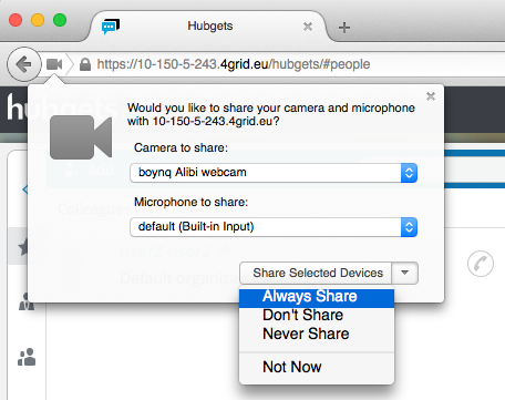 How to allow Hubgets to access your mic and camera - 4PSA Wiki
